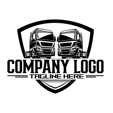 Trucking company logo, semi truck logo, 18 wheeler ready made logo template set vector isolated ...