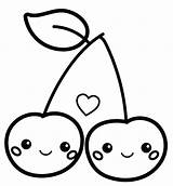 Two Beautiful cherries coloring page  Free And Printable sketch template