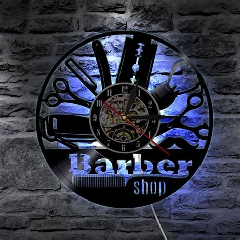 Hairdresser Vinyl Record Wall Clock Modern Design Barber Shop Salon Beauty Salon Clocks ...