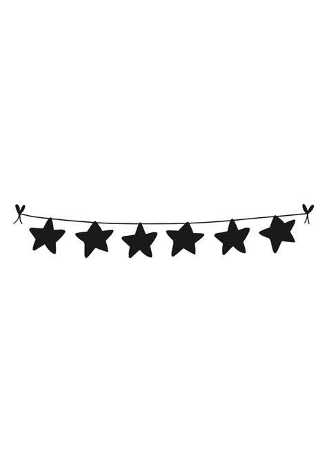 Star Pennant Banner Silhouette Free SVG File - SVG Heart