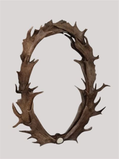 Oval Fallow Deer Antler Mirror