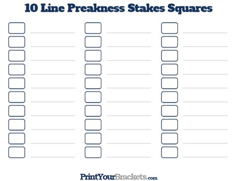 Printable Preakness Stakes Office Pool