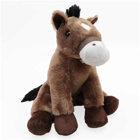 10-Inch Zoo Animal Plush Stuffed Toy - Brown Horse - Walmart.com