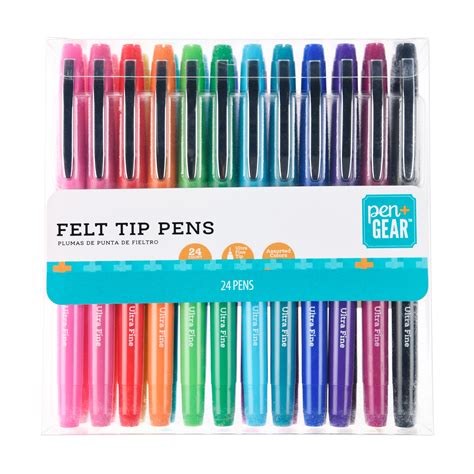 Pen + Gear Felt-Tip Pens, Ultra Fine, Assorted Colors, 24 Count - Walmart.com