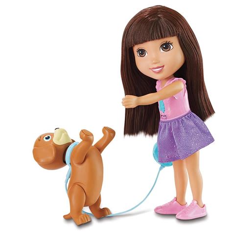 Fisher-Price Nickelodeon Dora Friends Toy – Dora 11.5 inch Doll and Perrito Puppy – Train and ...