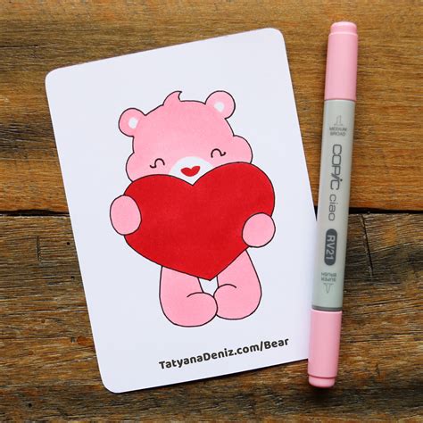 Let's Draw a Cute Valentine's Day Bear: Step-by-step Drawing Tutorial