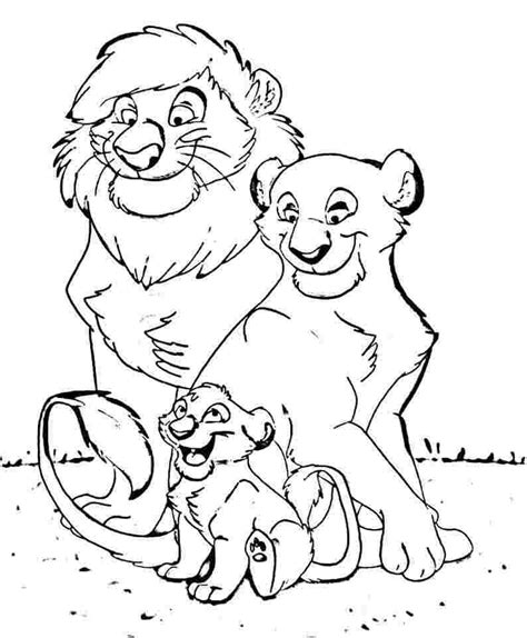 Family Lions Coloring Page - Free Printable Coloring Pages for Kids