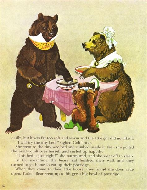 Goldilocks and the Three Bears Vintage Illustration Storybook Print Deans A Book of Fairy Tales ...