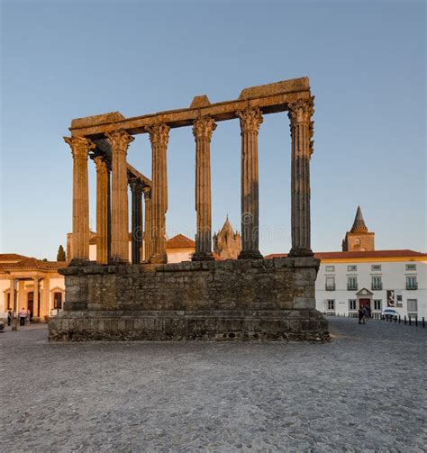 Roman Temple of Evora Night Photography Centre of City World Heritage Site Stock Photo - Image ...