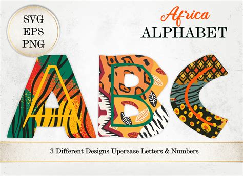 Africa Letters & Numbers SVG Africa Alphabet 3 Matching - Etsy