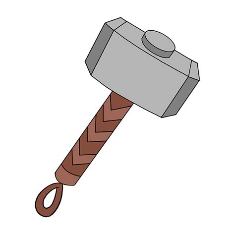 How to Draw Thor's Hammer - Really Easy Drawing Tutorial