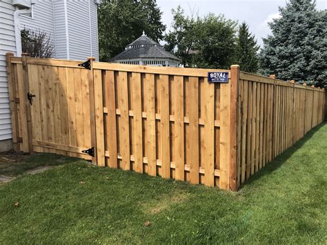 Shadow Box Fence With Cap - The american fence company wood fencing, cedar shadow box afc, sd.