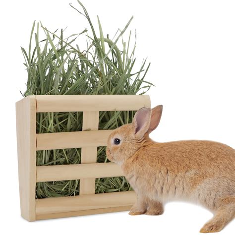 Wooden hay rack for rabbits and guinea pigs, wooden hay feeder, hay forage box, hand crafted ...