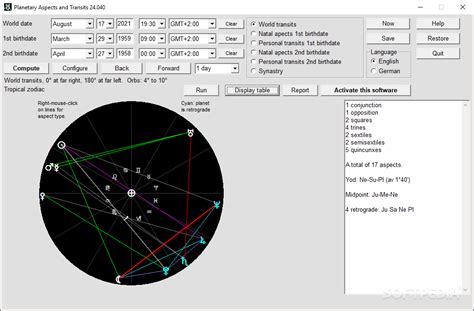 Planetary Aspects and Transits 26.10 - Download, Review, Screenshots