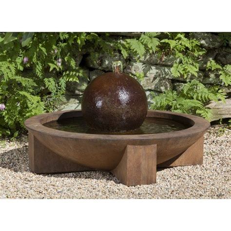 Zen Concrete Low Sphere Fountain | Fountains outdoor, Garden water ...