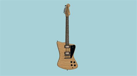 Firebird Electric Guitar 09 - Light Wood 3D Model by gsommer