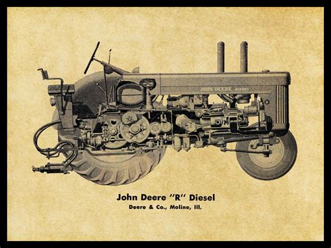 John Deere Model R Diesel Tractor Schematic/Cutaway New Metal | Etsy