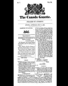 Canada Gazette Newspaper Archives, Jul 31, 1869, p. 1