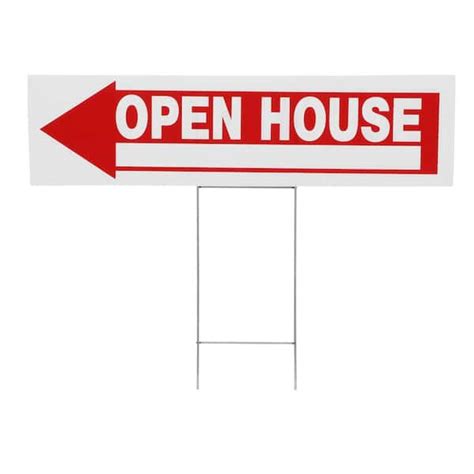 Everbilt 6 in. x 24 in. Plastic Open House Sign 31604 - The Home Depot