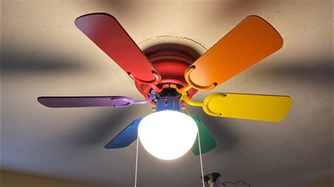 30” Home Creations Rainbow Hugger Ceiling Fan - YouTube