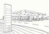 Coloring Gas Station Clipart sketch template
