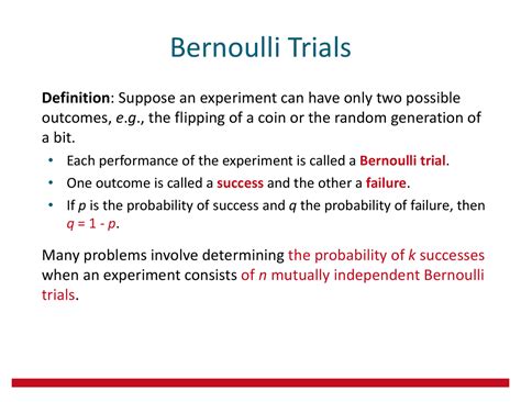 Bernoulli Trials | Study notes Aerodynamics | Docsity