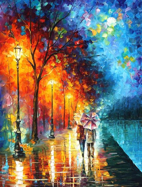 LOVE BY THE LAKE — PALETTE KNIFE Oil Painting On Canvas By Leonid ...