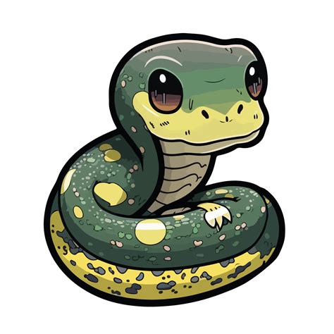 cute anaconda cartoon style 20901575 Vector Art at Vecteezy