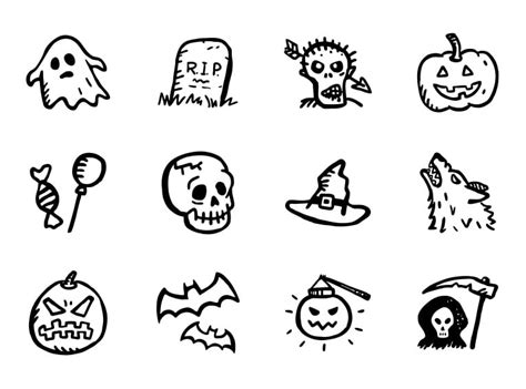 Spooky Icons Free — Hand-Drawn Halloween Icons - Master Bundles