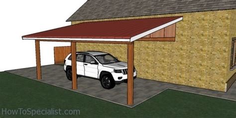 12×20 Attached Carport Plans | HowToSpecialist - How to Build, Step by Step DIY Plans