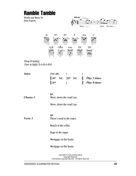 Ramble Tamble by Creedence Clearwater Revival - Electric Guitar ...