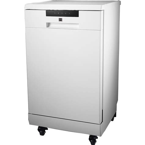 18 in. White Electronic Portable 120-volt Dishwasher with 3-Cycles with 8 Place Settings ...