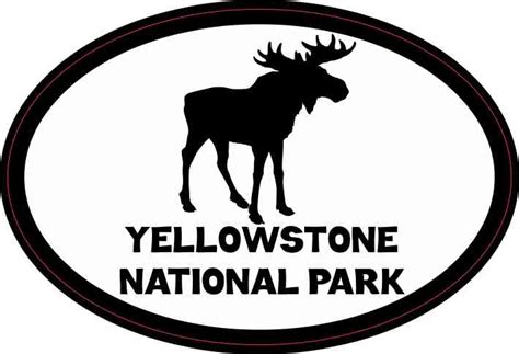 4.5in x 3in Moose Oval Yellowstone National Park Sticker