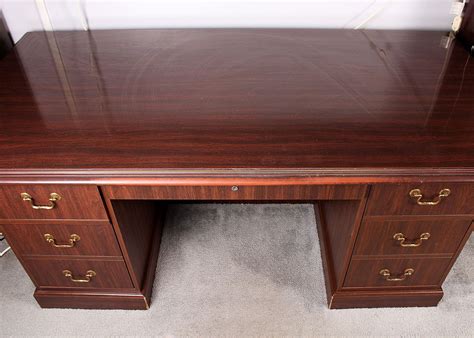 Contemporary Mahogany Executive Desk | EBTH