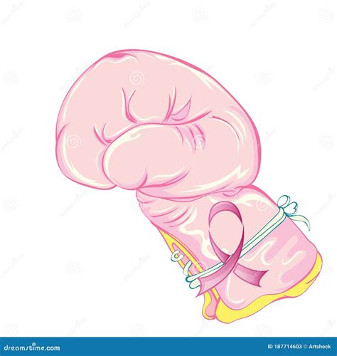 Pink Ribbon and Boxing Glove Stock Vector - Illustration of concept ...