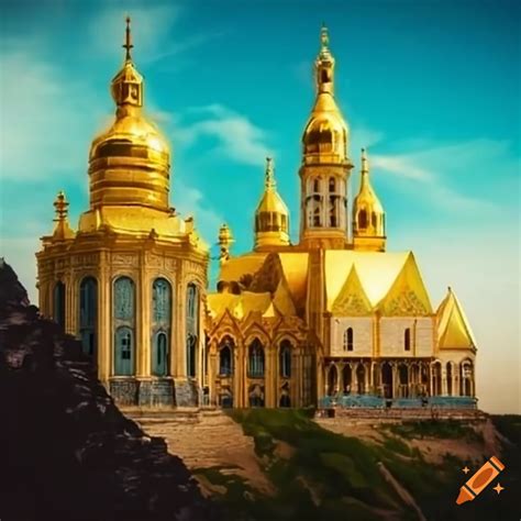 Golden cathedral in the mountain