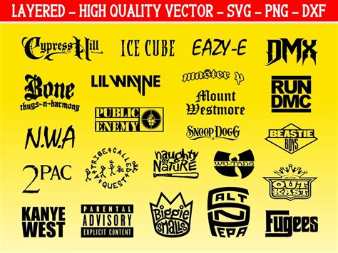 90s Rapper Logos SVG Cricut Came, Music Logo DXF Cube Wutang Dmx Beastie Boys | Vectorency