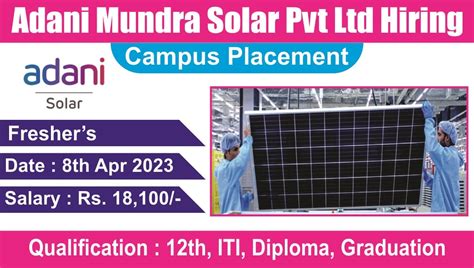 Adani Mundra Solar Pvt Ltd Hiring April 2023 | Campus Placement ...