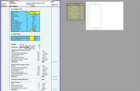 Steel Beam Design Spreadsheet - Box HSS AISC - CivilWeb Spreadsheets