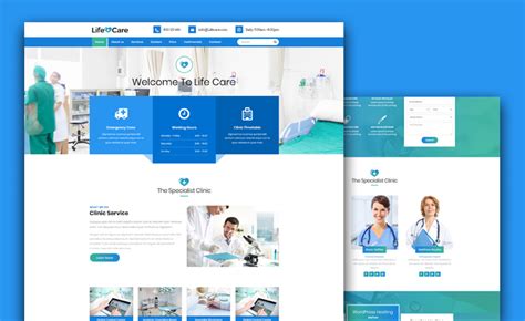 Life Care - Free Medical Website Template With Gradients and Parallax Background