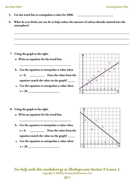 Line Of Best Fit Worksheet - Mmosguides