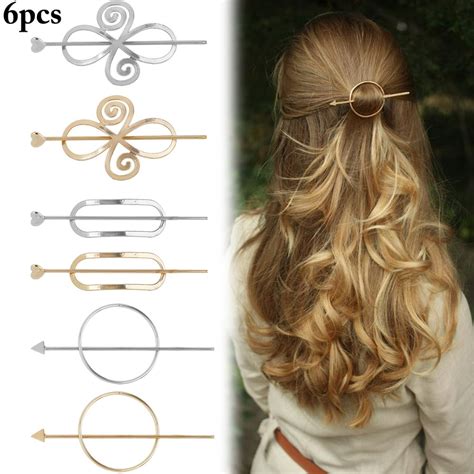 NOBRAND - 6 Pieces Geometric Hair Barrettes Womens Minimalist Hair ...