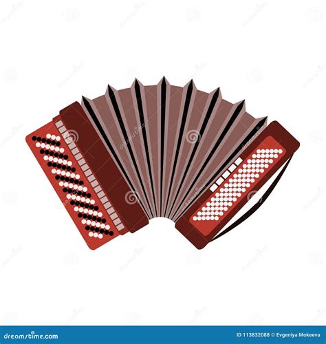 Russian Accordion Musical Instrument. Stock Vector - Illustration of ...