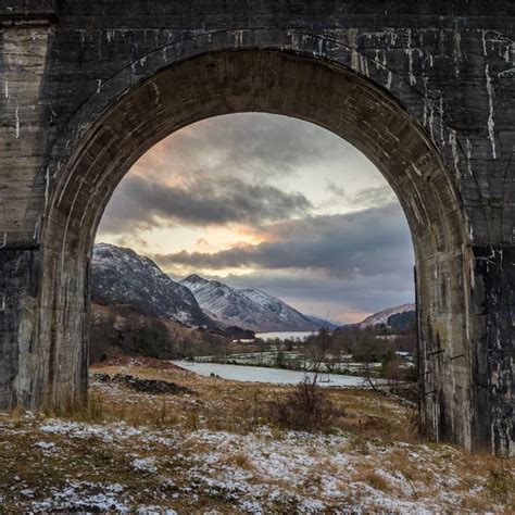 A wintery Glenfinnan Viaduct at sunset. #scotspirit #lovescotland # ...