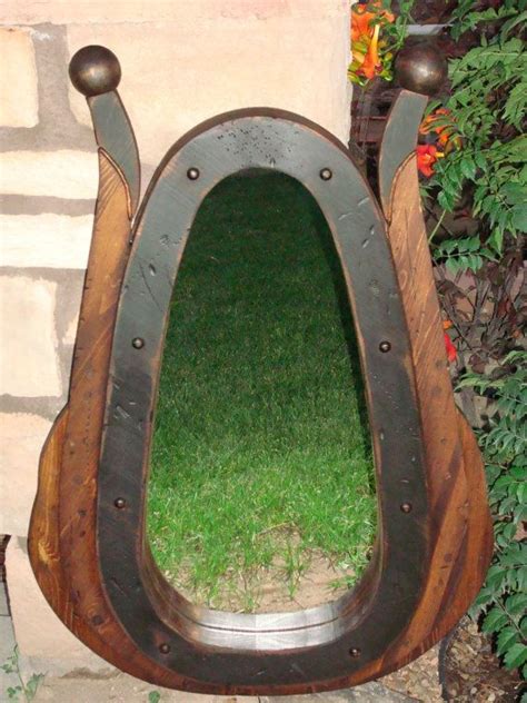 Antiqued wood horse collar mirror.Great wall by WorkHorseFurniture. Love this! | Western wall ...