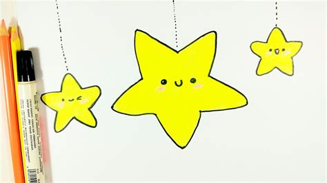 Step-by-step star cute drawing tutorial for beginners