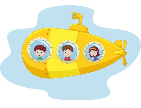 Cartoon yellow submarine stock vector. Illustration of cute - 45743886