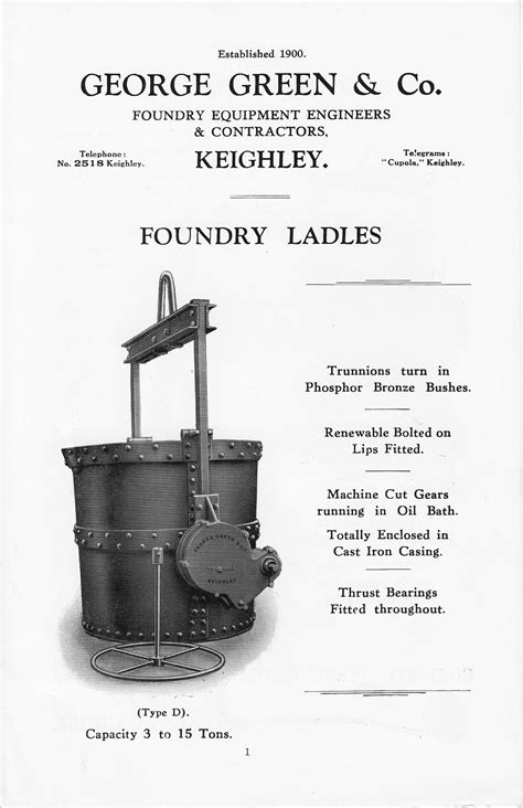 Foundry Ladles Brochure | George green, Cupolas, Ladles