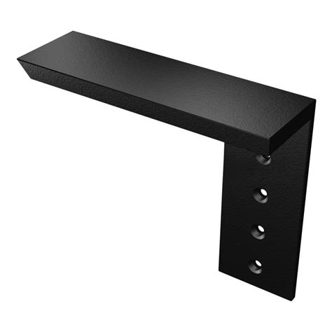 THE ORIGINAL GRANITE BRACKET 10 in. Black Aluminum Side Wall Hidden Countertop Left Angled ...