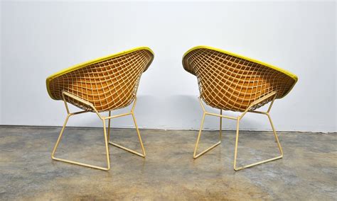 SELECT MODERN: Early Pair of Harry Bertoia for Knoll Wire Diamond Chairs